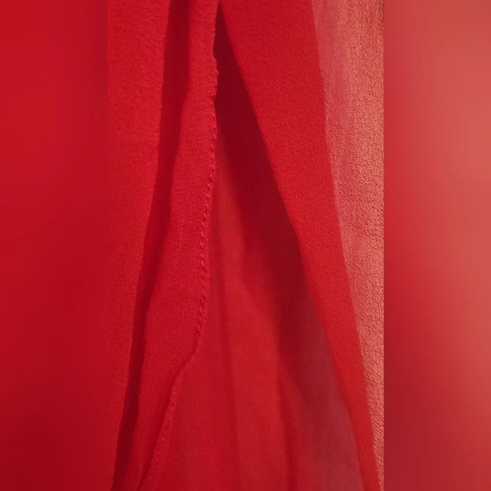 Unbranded Red SILK Embroidered Rheinstones Women’s Scarf Wrap 72